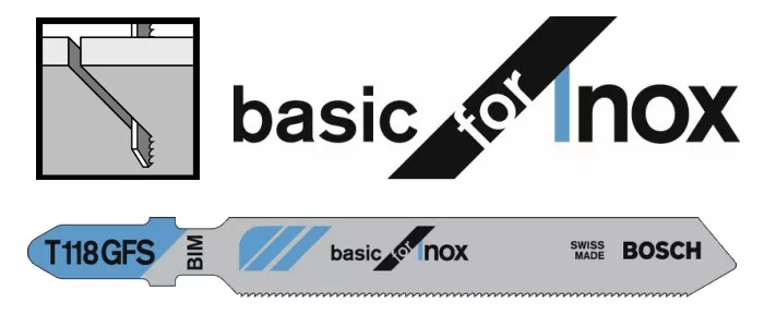 Lame scie-sauteuse T118GFS BOSCH basic for inox